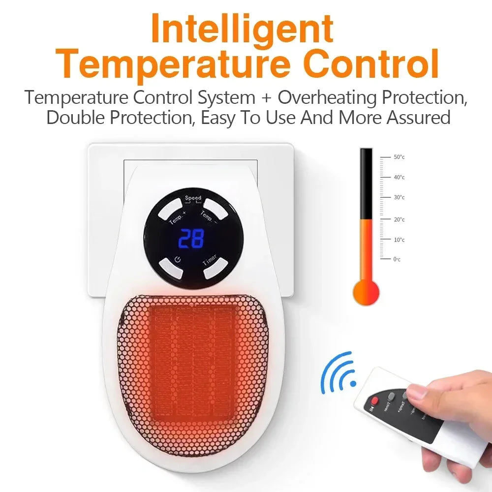 Portable Heater Electric Plug-In Wall Room Heater | Home Appliance Heating