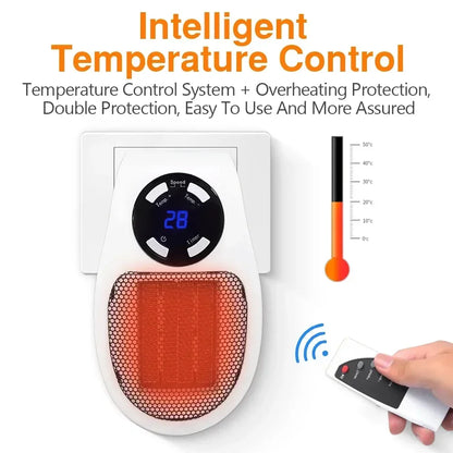 Portable Heater Electric Plug-In Wall Room Heater | Home Appliance Heating