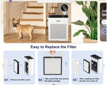 Breathe Clean: HEPA Air Purifier for Large Rooms Up to 1095 Sq Ft – Powerful Filtration for Smoke, Pet Dander, & Allergies