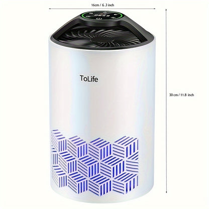 Breathe Easy with ToLife High-Efficiency, Advanced AirPro Particle Filtration & Ultra-Quiet Sleep Mode Air Purifier