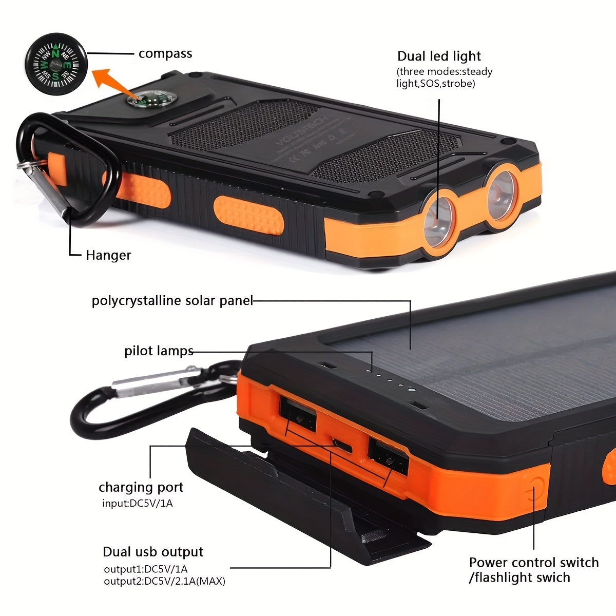 🔋 Ultimate Solar Power Bank – 10000mAh for Long-Lasting Power, Perfect for Travel, Camping & Emergencies